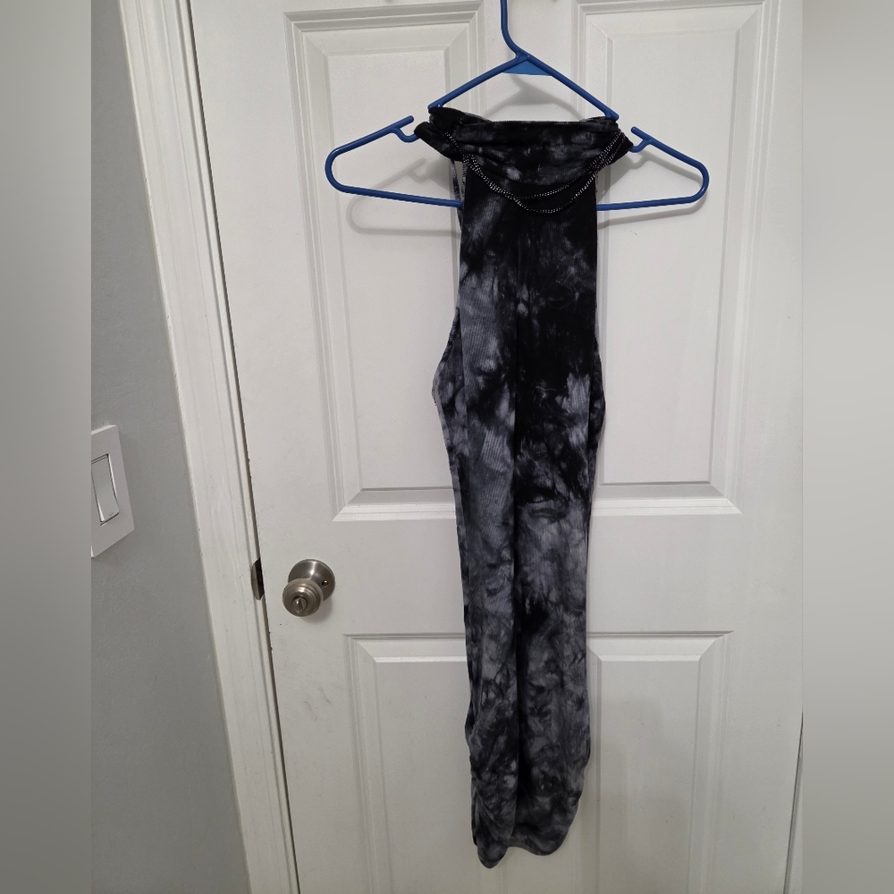 Guess Womens Tie Dye Bodycon Dress black and gray Size M